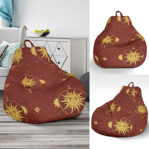 Sun Pattern Red Background Bean Bag Cover