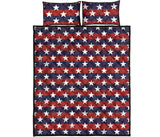 USA Star Pattern Background Quilt Bed Set