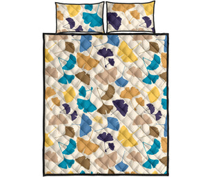 Colorful Ginkgo Leaves Pattern Quilt Bed Set