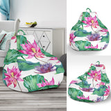 Pink Lotus Waterlily Pattern Bean Bag Cover