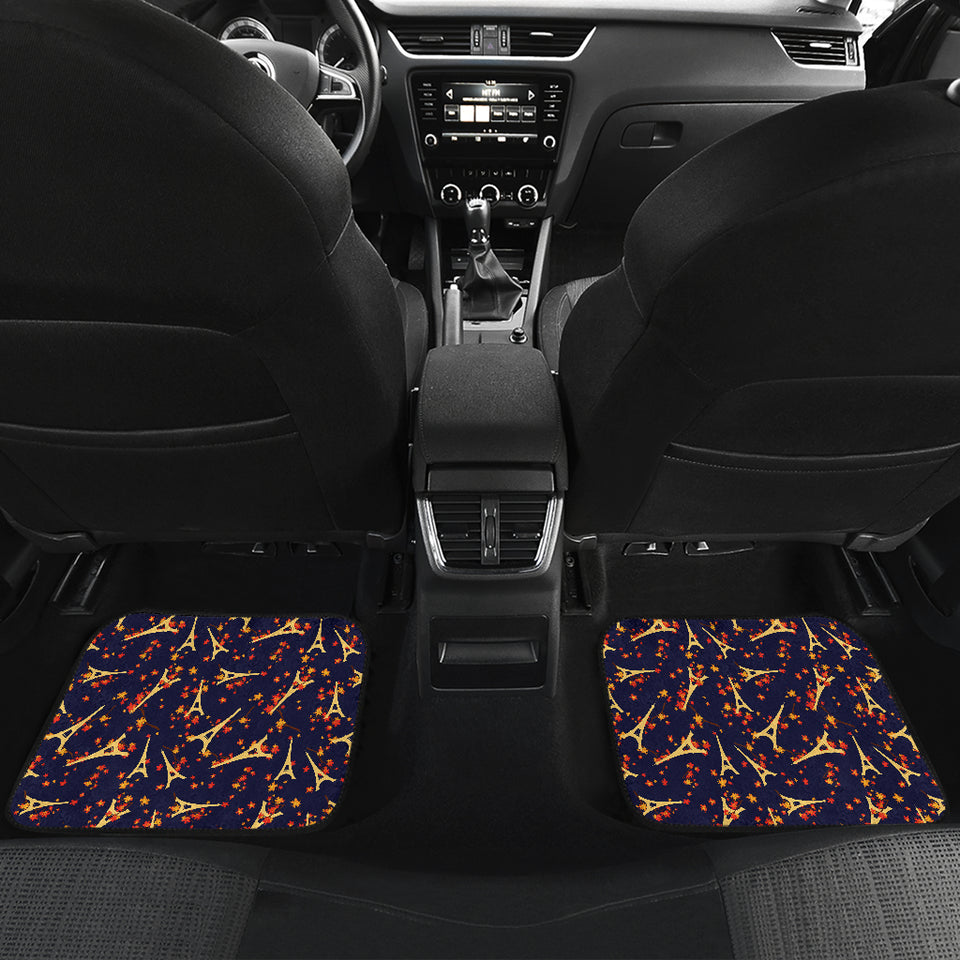 Eiffel Tower Pattern Print Design 02 Front and Back Car Mats