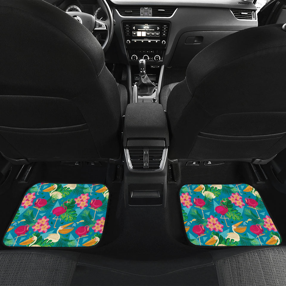 Pelican Pattern Print Design 03 Front and Back Car Mats