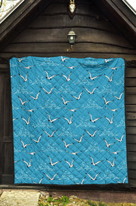 Seagull Pattern Print Design 05 Premium Quilt