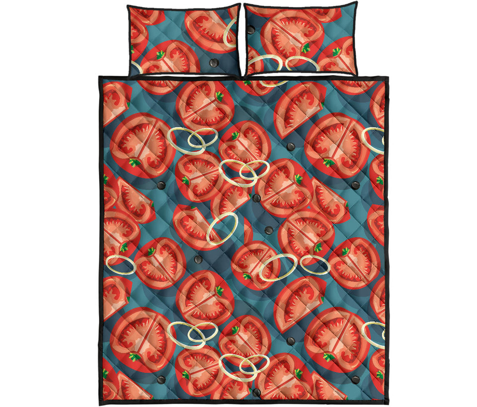 Tomato Pattern Background Quilt Bed Set