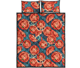 Tomato Pattern Background Quilt Bed Set