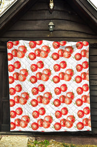 Tomato Water Color Pattern Premium Quilt