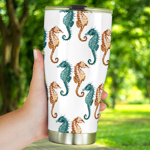 Seahorse Pattern Background Tumbler