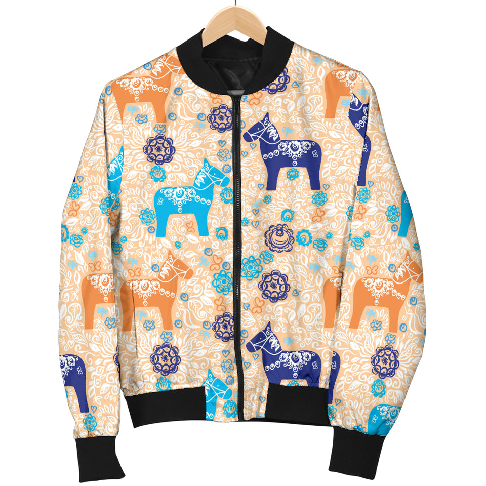 Cute Horse Pattern Men Bomber Jacket