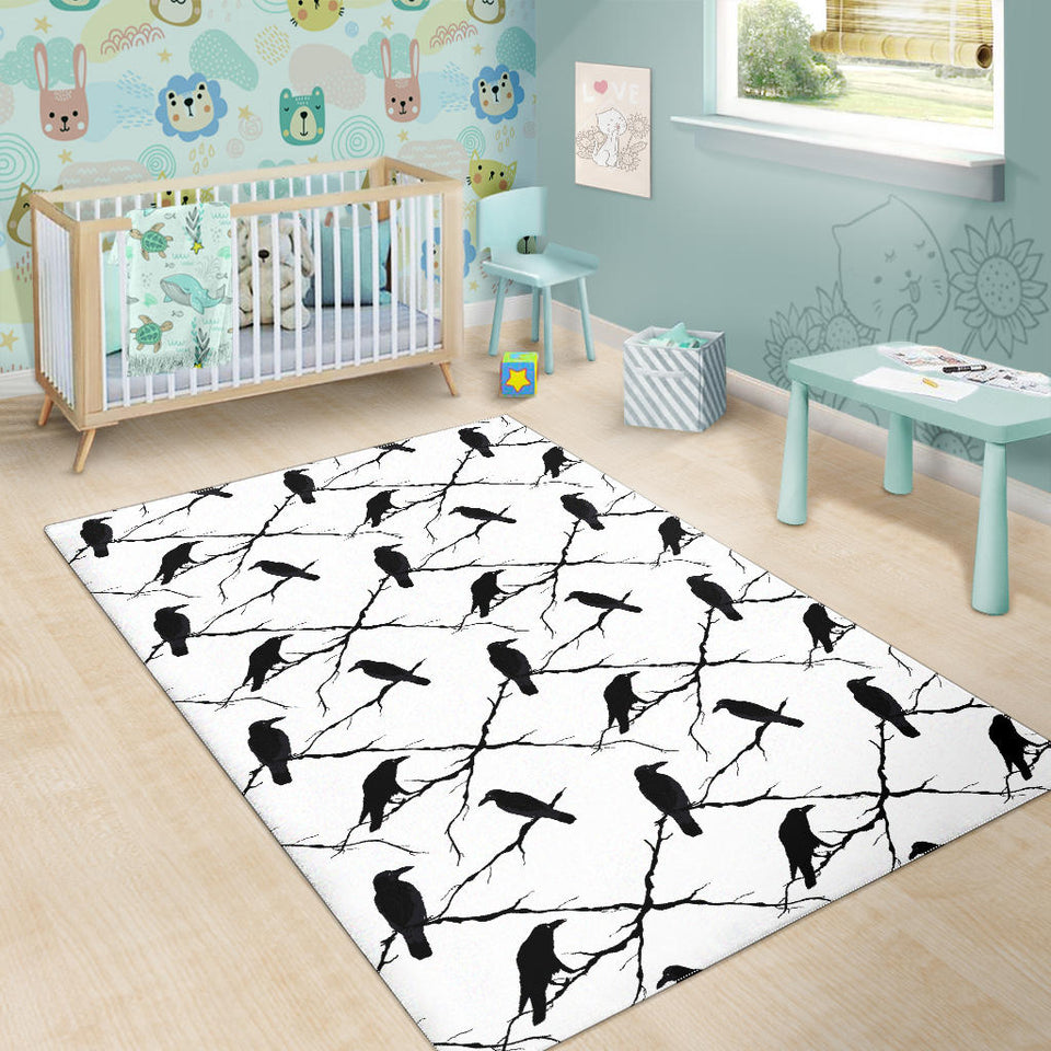 Crow Pattern Background Area Rug