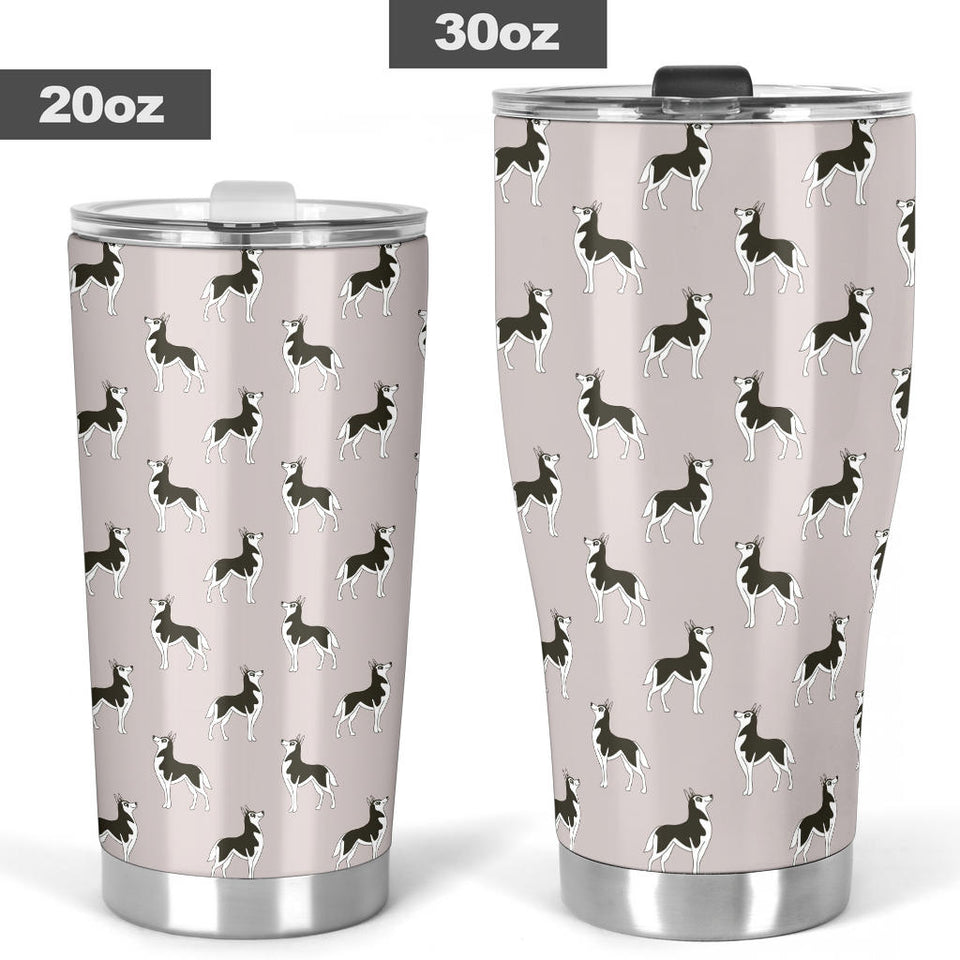 Siberian Husky Pattern Background Tumbler