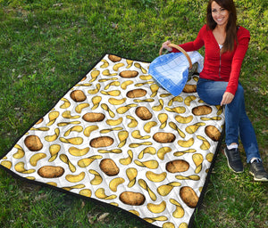 Potato Chips Pattern Print Design 01 Premium Quilt