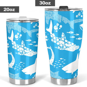 Shark Pattern Blue Theme Tumbler