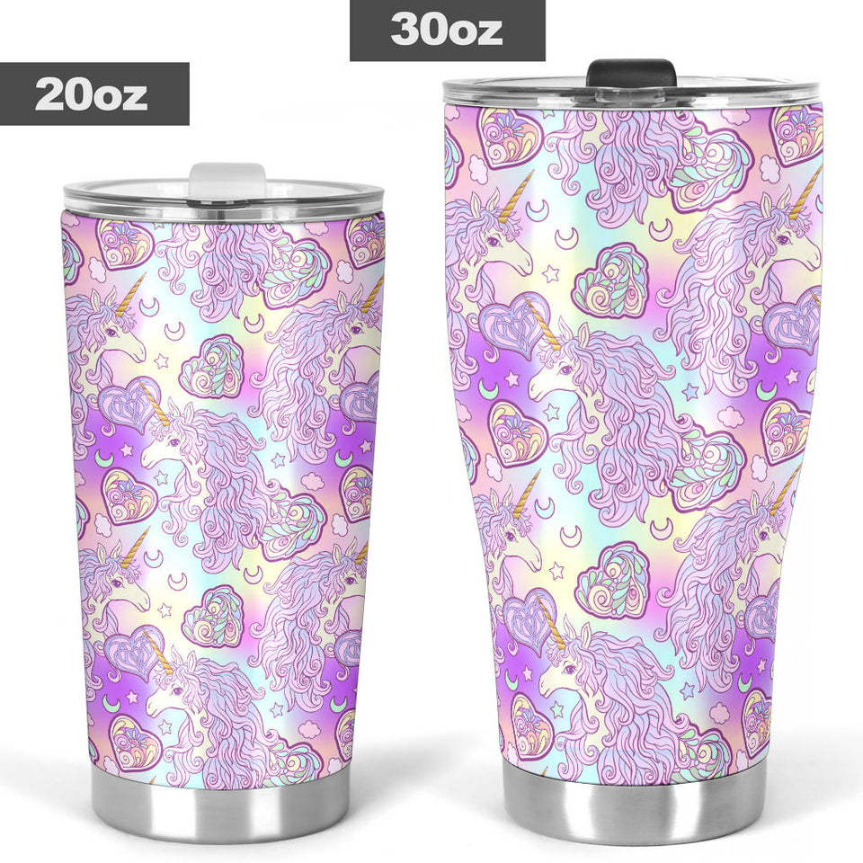 Unicorn Heart Pattern Tumbler