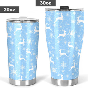 Snowflake Deer Pattern Tumbler