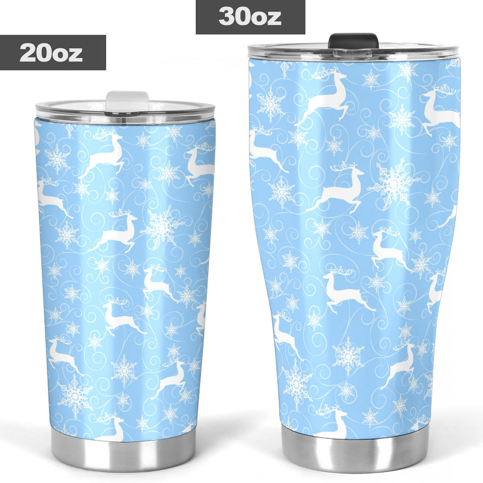 Snowflake Deer Pattern Tumbler