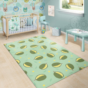 Durian Pattern Green Background Area Rug