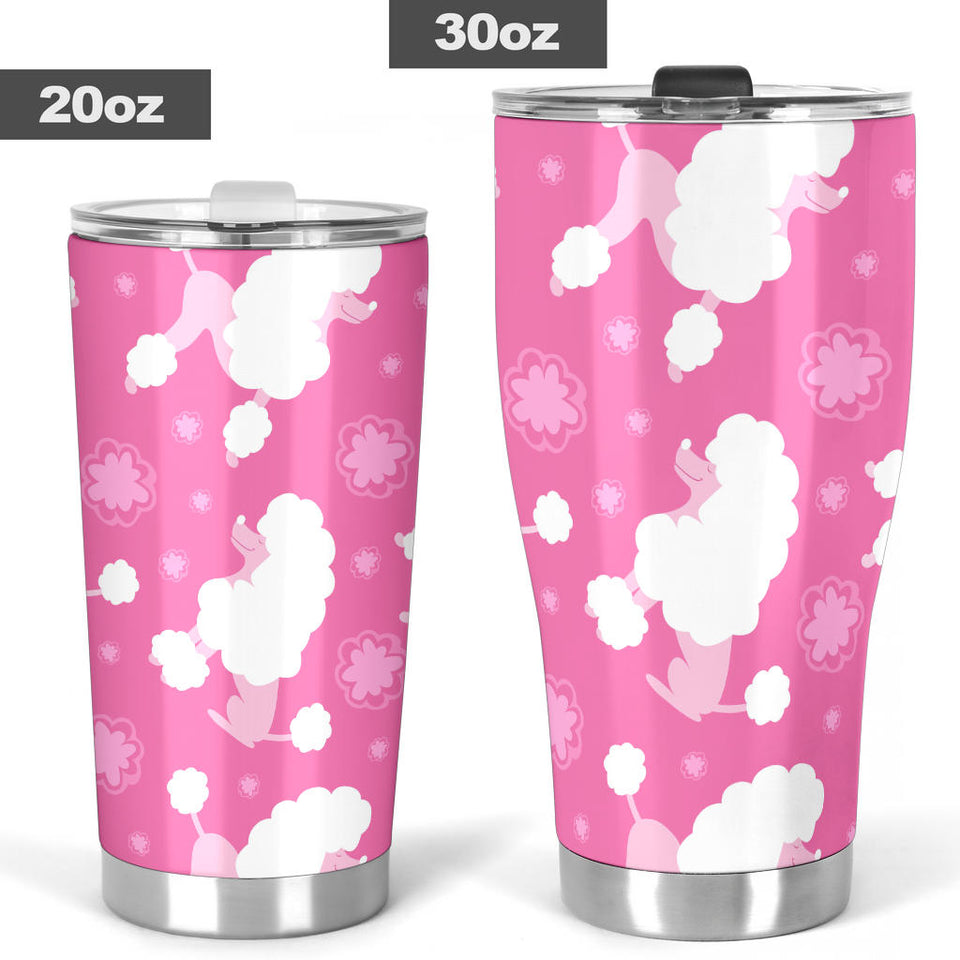 Poodle Pink Theme Pattern Tumbler