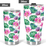 Pink Lotus Waterlily Pattern Tumbler