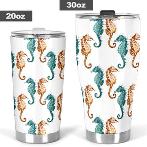 Seahorse Pattern Background Tumbler