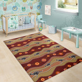 Kangaroo Aboriginal Pattern Area Rug