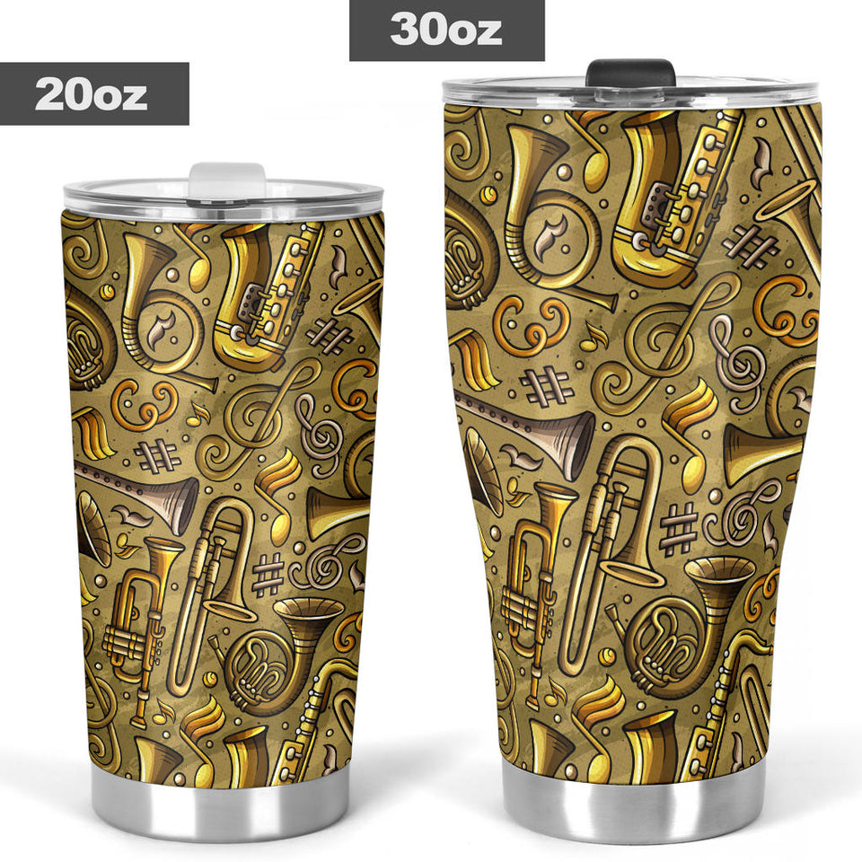 Saxophone Gold Pattern Tumbler