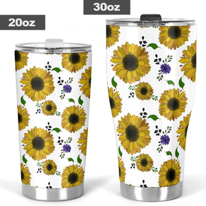 Sunflower Pattern Background Tumbler