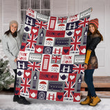 British Pattern Print Design 03 Premium Blanket