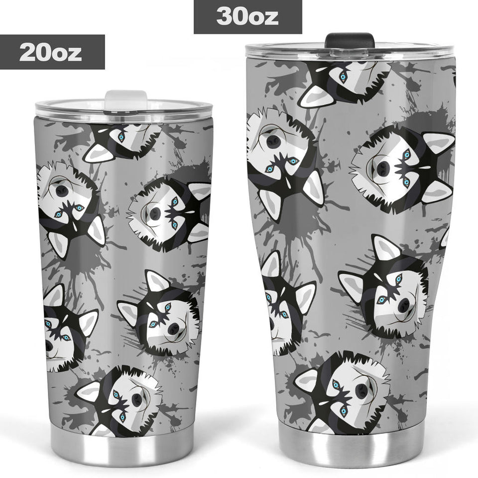 Siberian Husky Pattern Theme Tumbler