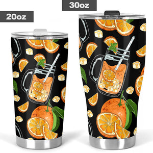 Orange Ice Orance Juice Pattern Tumbler