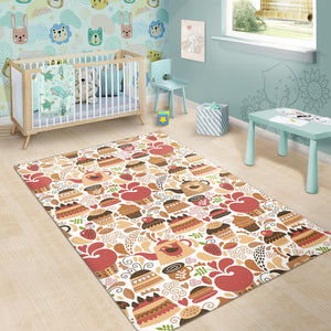 Hand Drawn Cake Pattern Area Rug