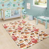 Hand Drawn Cake Pattern Area Rug