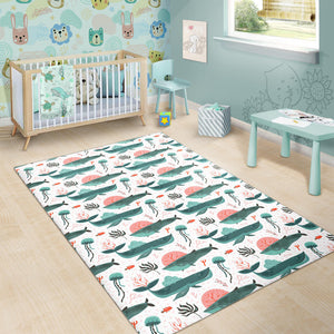 Whale Jelly Fish Pattern  Area Rug