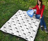 Mustache Beard Pattern Print Design 04 Premium Quilt