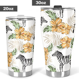 Zebra Hibiscus Pattern Tumbler