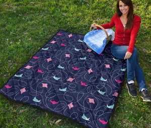 Stingray Pattern Print Design 05 Premium Quilt