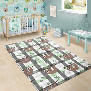 Sloth Pattern Stripe Background Area Rug