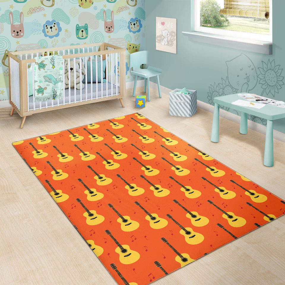 Classice Guitar Music Pattern Area Rug