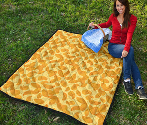 Potato Chips Pattern Print Design 04 Premium Quilt