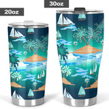 Sailboat Water Color Pattern Tumbler