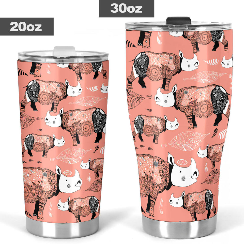 Rhino Tribal Pattern Tumbler