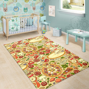 Pizza Pattern Background Area Rug