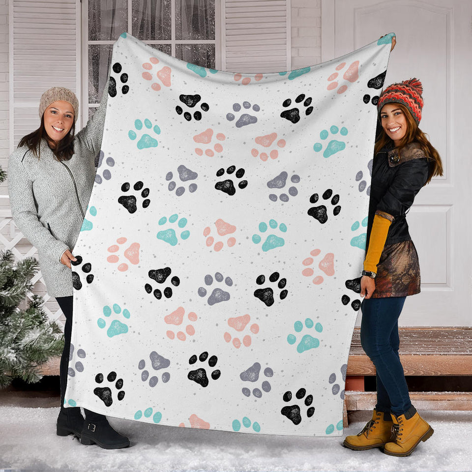 Dog Paws Pattern Print Design 02 Premium Blanket