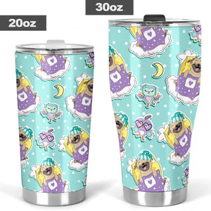 Pug Sweet Dream Pattern Tumbler