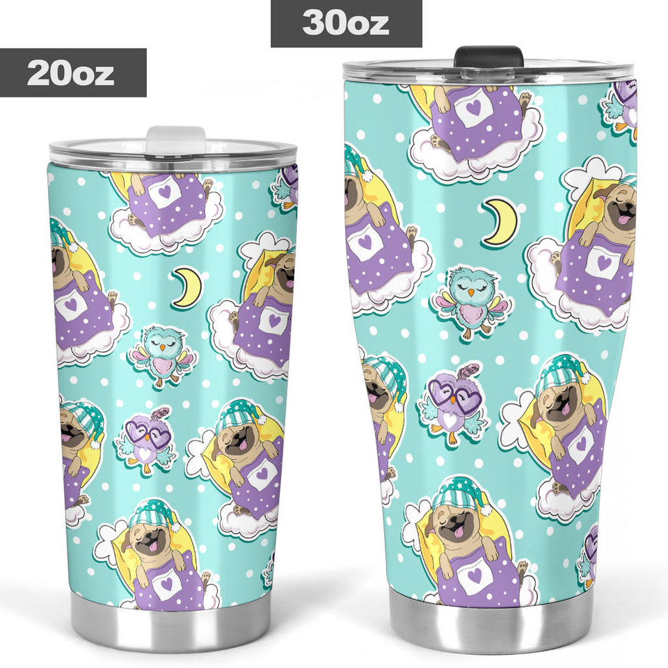 Pug Sweet Dream Pattern Tumbler