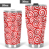 Red and White Candy Spiral Lollipops Pattern Tumbler