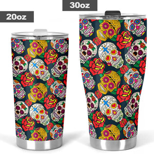 Suger Skull Pattern Background Tumbler