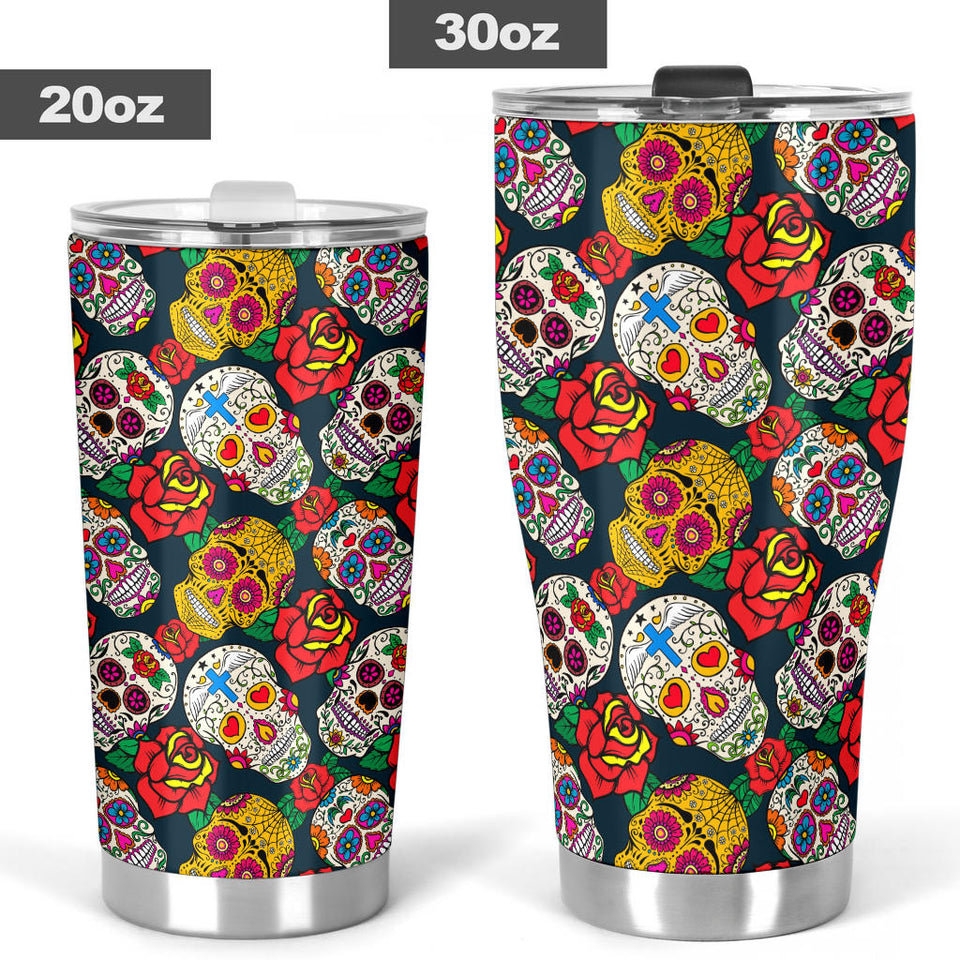 Suger Skull Pattern Background Tumbler