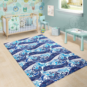 Whale Starfish Pattern Area Rug