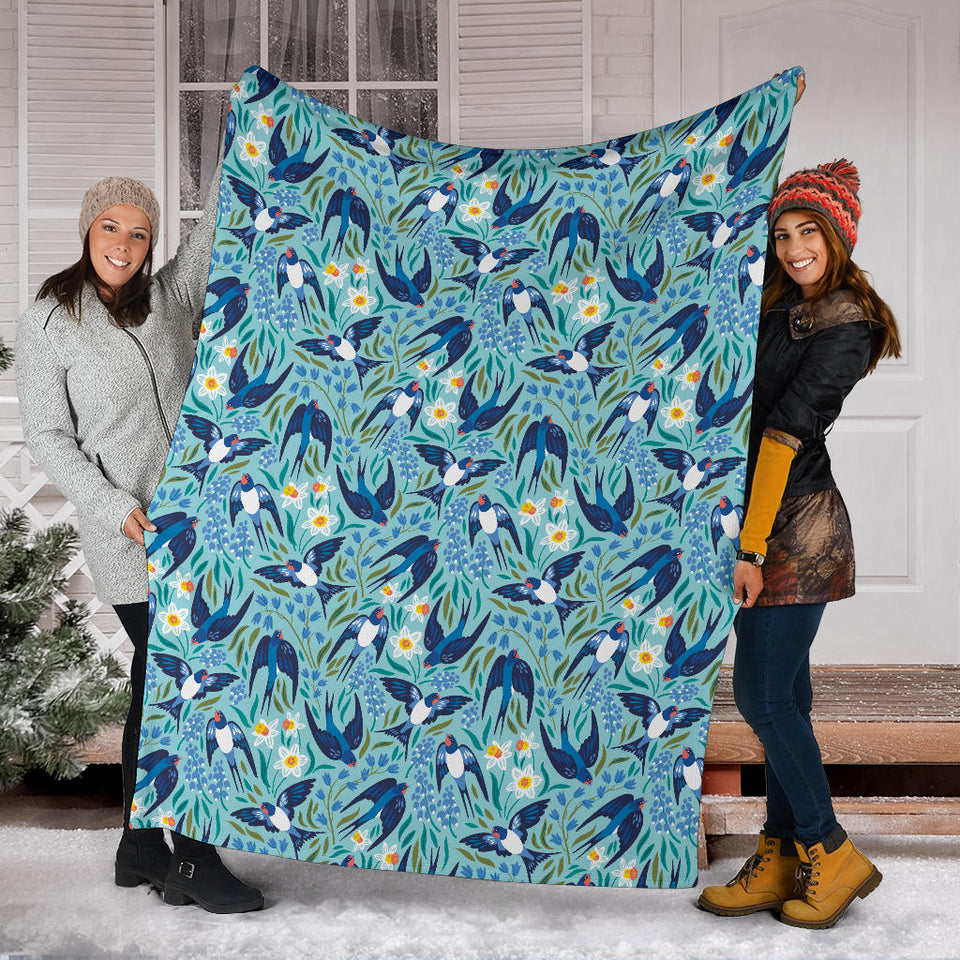 Swallow Pattern Print Design 05 Premium Blanket