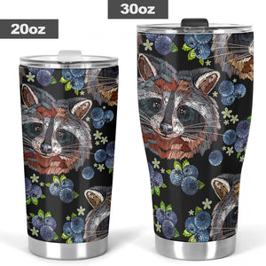 Raccoon Blueburry Pattern Tumbler